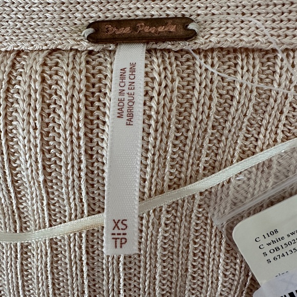 NWT Free People Game On Button Front Cardigan in White Swan Size XS MSRP $78 - Picture 12 of 16